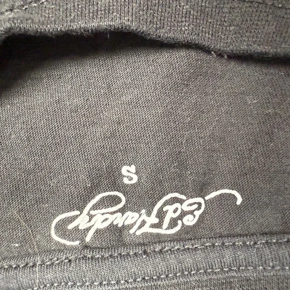 Y2K Ed Hardy Small Skull Flames Crop Top Black‎ Short Sleeve Tee Tattoo Graphic - Picture 6 of 8